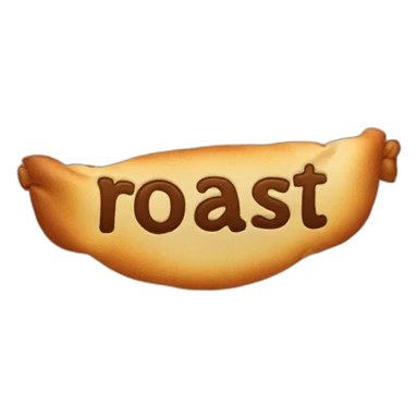 A banner spelling the word "Roast" sticker
