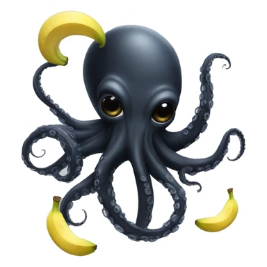 Black Alien Octopus with banana sticker
