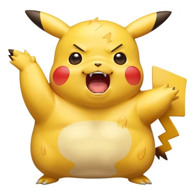 chubby Pikachu with blemishes screaming in fear sticker