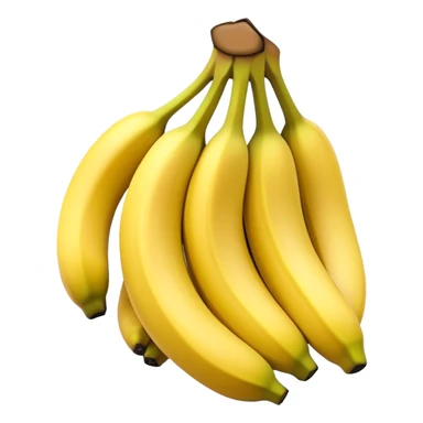 Cinematic bright yellow bananas, smooth peel with gentle curves, slightly ripened, stacked in a charming bunch, warm glowing background, soft and inviting. sticker