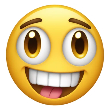 A exited emoji sticking his tongue out drooling sticker
