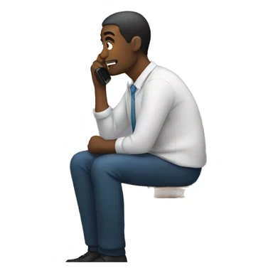 person on the phone waiting  sticker