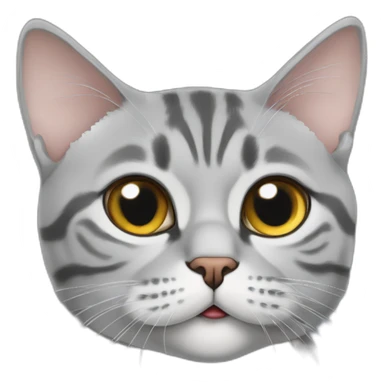 cat-grey-American shorthair cat-A puzzled expression sticker