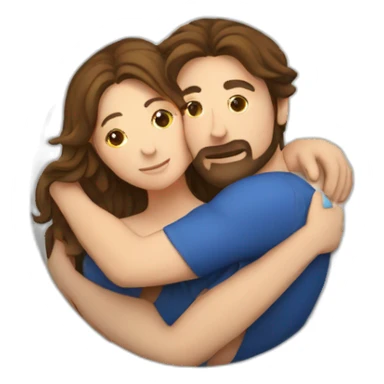 europeans lovers with brown hairs hugging in a comforter ball sticker