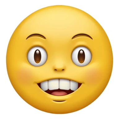 grimacing yellow round emoji with silver teeth sticker