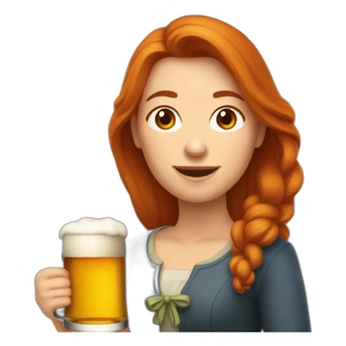 Une femme rousse qui boit de la bière sticker