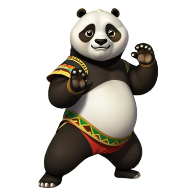 kung fu panda with a south african theme sticker