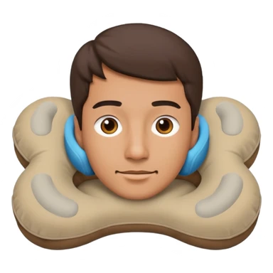 man using travel neckpillow  sticker