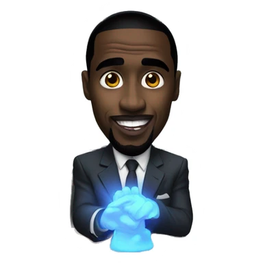 p diddy holding a blacklight over a desk sticker