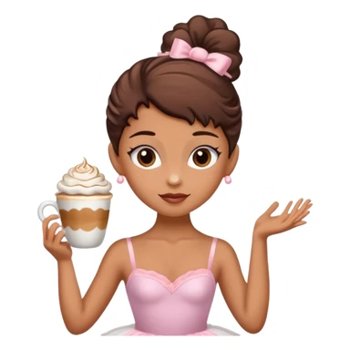 a ballerina with a head as a cup of capuchino  sticker