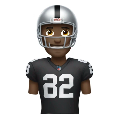 man wearing oakland raiders nfl football helmet and jersey sticker