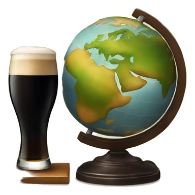 a globe and a guinness beer  sticker