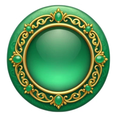 Jade and gold filigree style rounded icon button sticker