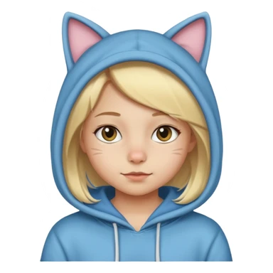 blonde girl kid in cat hoodie costume sticker