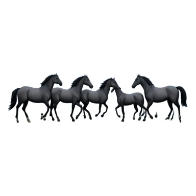 Hundred horses in the night forest with full moon in many stars sticker