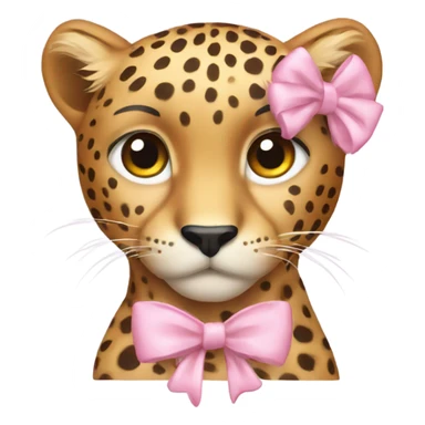 Cheetah with a light pink bow on its head sticker
