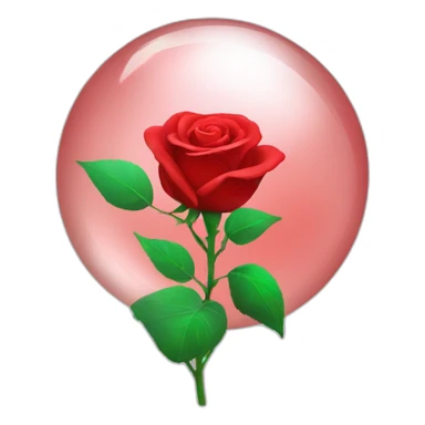 Red rose in a shiny sphere ￼ sticker