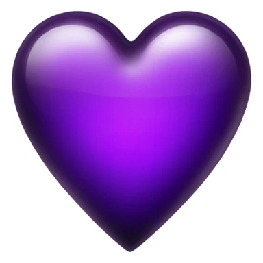 Shiny glass dark purple heart  sticker