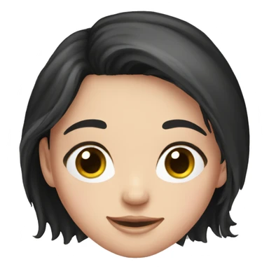 Brunette girl, Black long hair, pink shirt, fair skin sticker