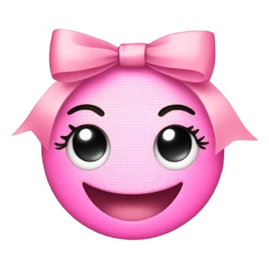 Smiley with pink little bows and eyelashes  sticker