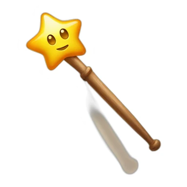 a magical button with the text "magic button" with a wand sticker