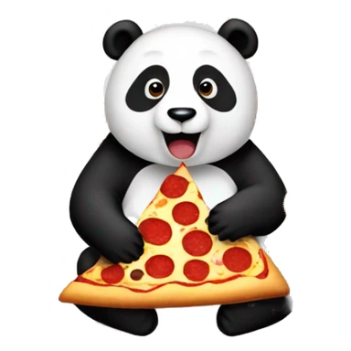 Panda eating pepperoni pizza sticker