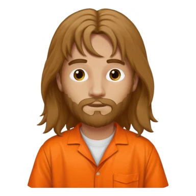 prisoner long haired man in orange clothing sticker