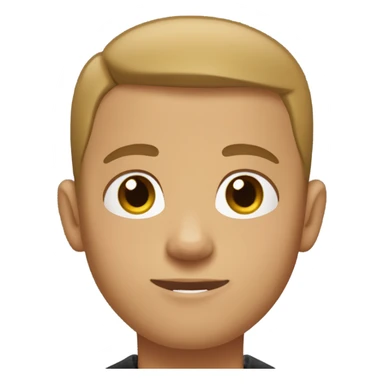 boy with very light brown skin, buzz cut, no facial hair, wearing a smart black quarter zip jumper with white t shirt underneath. sticker