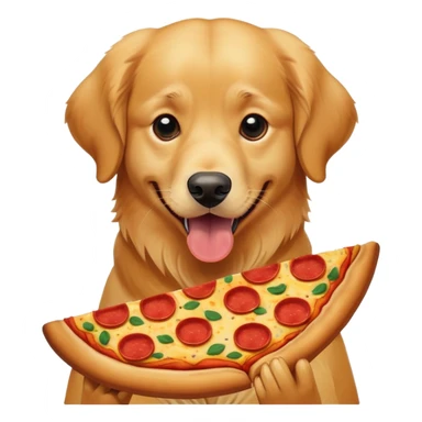 Dog eating a pizza sticker
