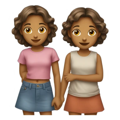 Deux petites filles qui s'embrassent sticker
