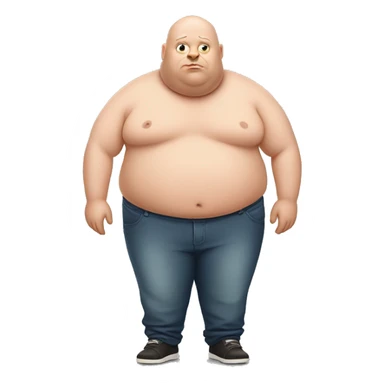 Obese hairless man sticker