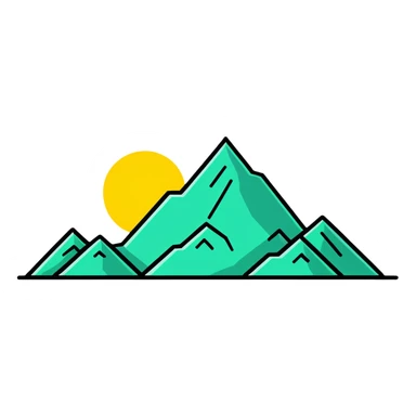 simple eight-pointed star with wide points, with only a basic mountain silhouette on it sticker