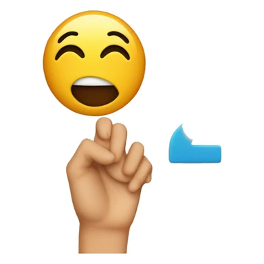 Emoji blowing a kiss with number 2 hand sticker
