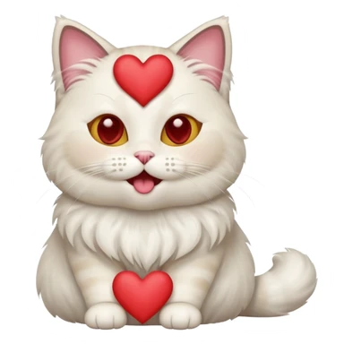 Full body ragdoll Cat with popping out love heart eyes and mouth open sticker