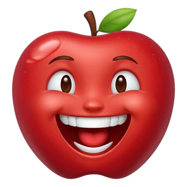 laughing face emoji, joyful expression, apple style sticker
