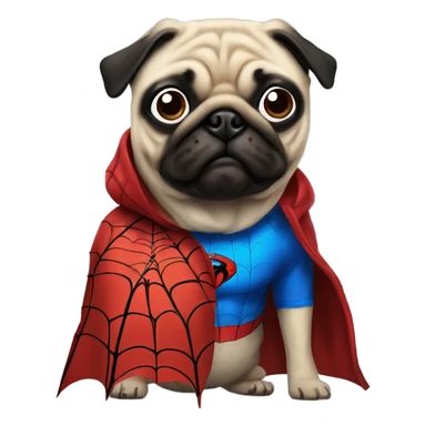 Spider man pug sticker