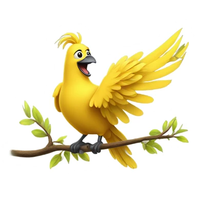 Human canary singing  sticker