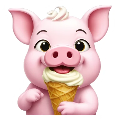 Little piggy eating ice cream sticker
