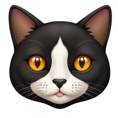 black tuxedo cat with brown eyes sticker