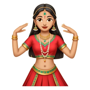 Indian woman in traditional clothes dances.  format portrait sticker