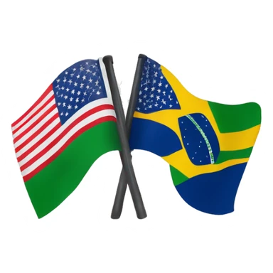half brazil and half usa flag🇧🇷🇺🇸 simple perfect 50/50 sticker
