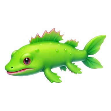 neon green axolotl sticker
