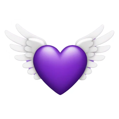 Purple heart with angle wings sticker