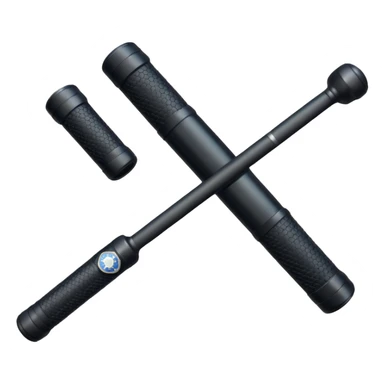 two police batons with grip sticker