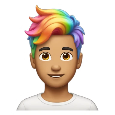 gay boy with rainbow hair on a unicorn sticker