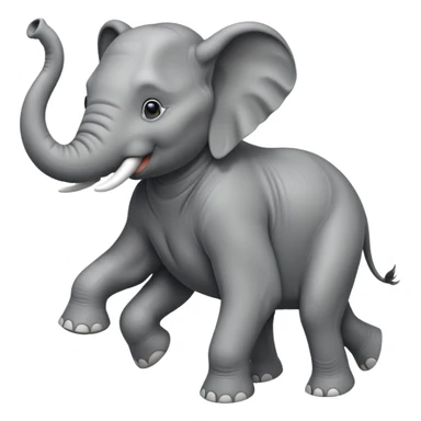 High resolution of a running elephant sticker