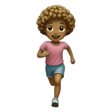 little doll running in the forest sticker