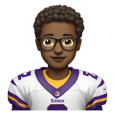meme boy in glasses wearing a Minnesota Vikings jersey ￼ sticker