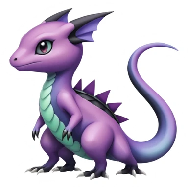 Violet-purple-black-white-gradients Meloetta-Larvitar-Axew-Salandit-Pokémon-Fakémon-creature sticker