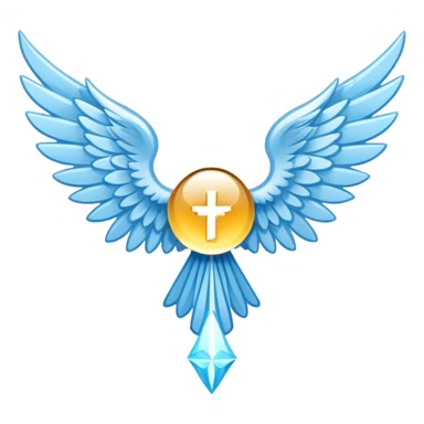 wings emblem holy saint light blue sticker